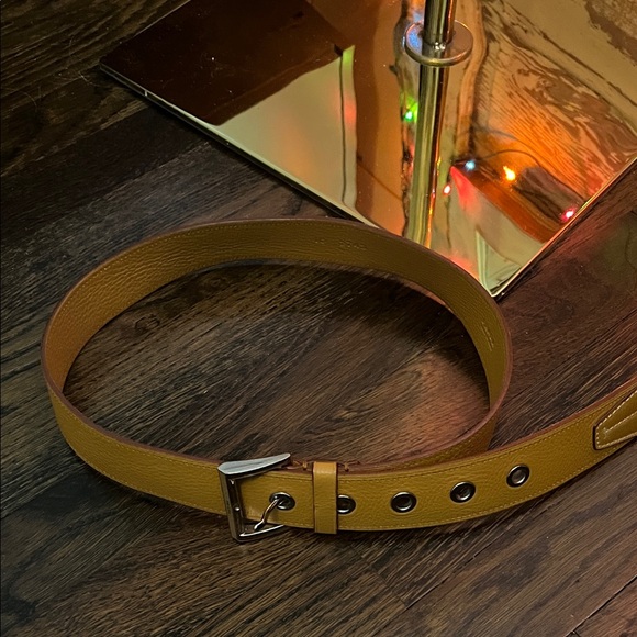 Prada Tan and Brown Leather Belts with Silver Buckles - Picture 7 of 9